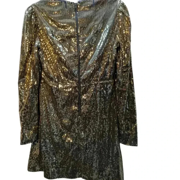 Rebecca Minkoff $248.00 Gold Sequin Sydney Dress, Size 10 Gold - Picture 9 of 12